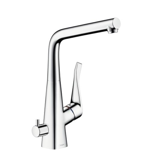 Hansgrohe-HG-Spueltischmischer-320-Metris-M71-Geraeteabsperrventil-1jet-chrom-14888000 gallery number 1